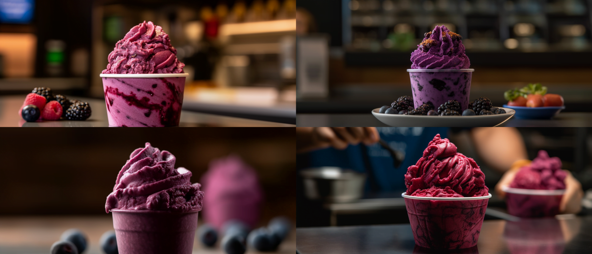 Frozen Acai Treads from An Acai Ice Cream Machine Tropical Acai