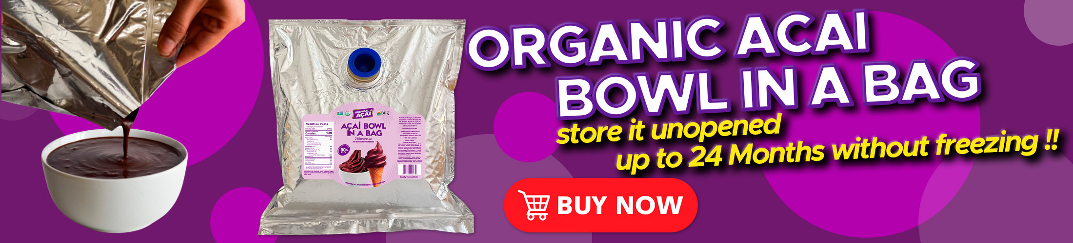 acai bowl in a bag banner