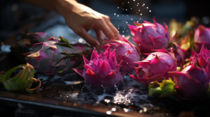 Chef Preparing A Dragon Fruit Based Dish