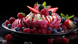 Elegant Dragon Fruit Dish In A Fine Dining Setting