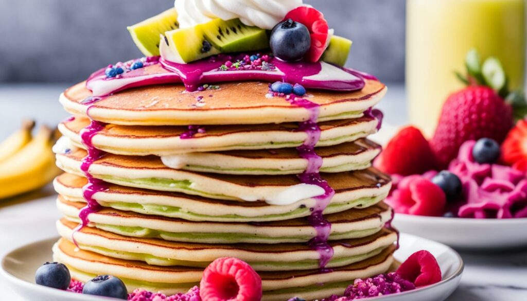 colorful pitaya pancakes