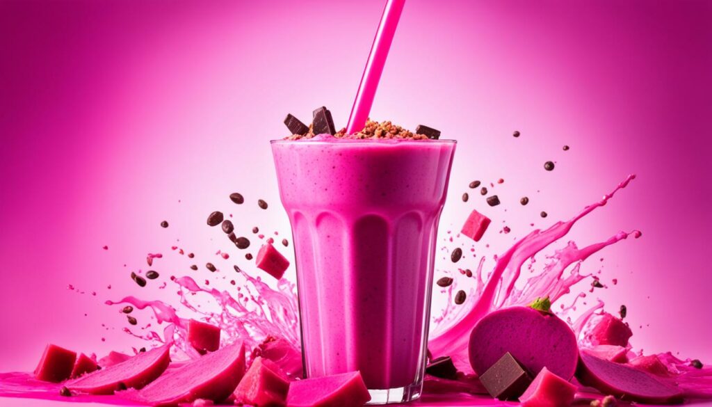 pitaya and chocolate protein shake