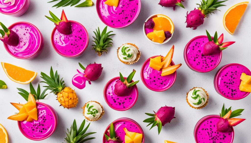 tropical pitaya desserts