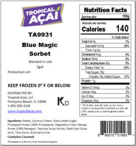 Nutrition Blue Magic Sorbet