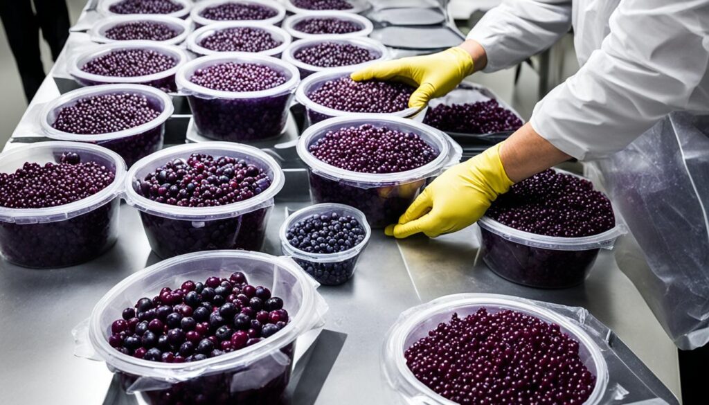 acai storage and shipping