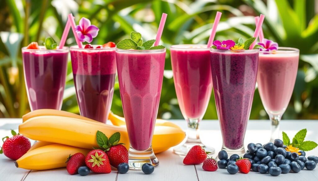 Refreshing Acai and Pitaya Smoothies
