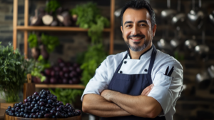 Chef With Fresh Acai Berries