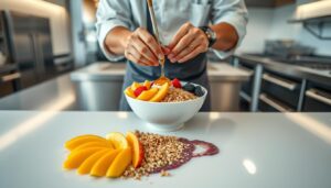 Acai bowl assembly techniques