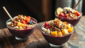 Luxury acai bowls with premium toppings