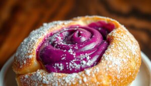 acai swirled Easter bread with premium acai puree