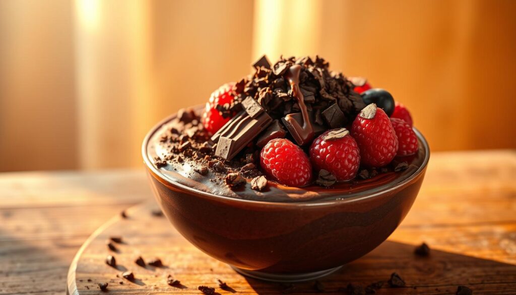 premium acai chocolate bowl preparation