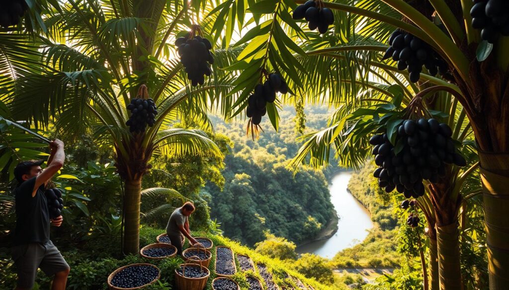 premium acai harvesting in the Amazon rainforest